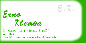 erno klempa business card